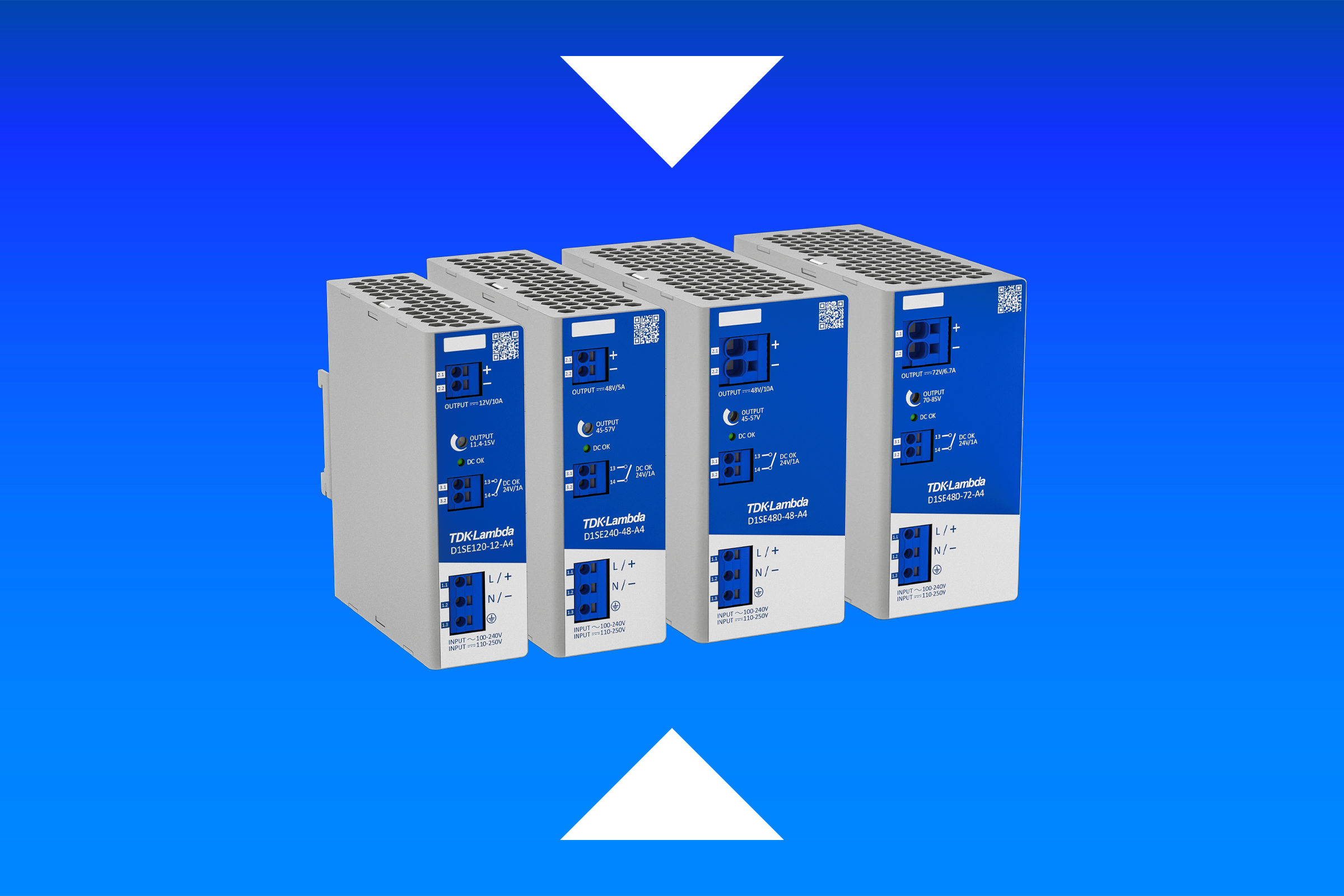 TDK Expands Cost-Effective Series of DIN-rail Mount Power Supplies to Include 12, 48, and 72 V Output Models